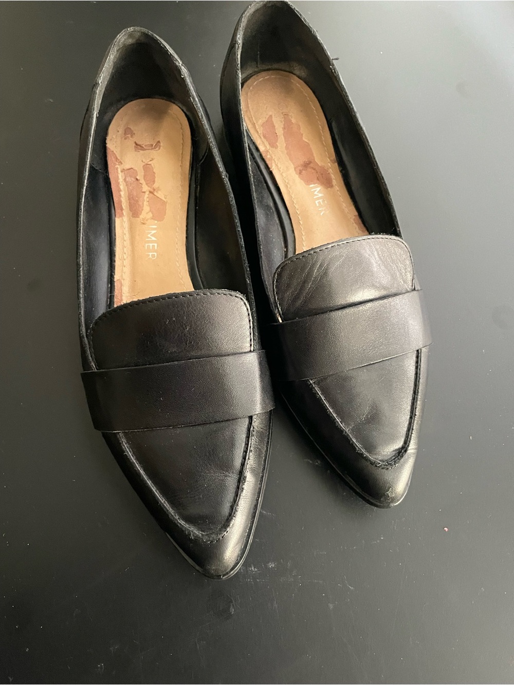 Black Pointed Toe Slip-On Loafers - Women